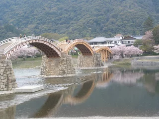 Peel and stick wall murals Kintai Bridge travel in Japan