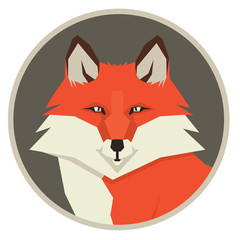 Wild animals collection Portrait of a red fox Geometric style ic