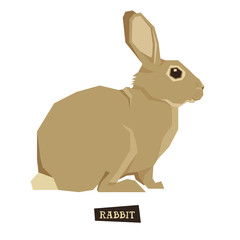 Wild animals collection Rabbit Geometric style