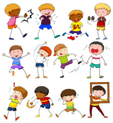 People in different actions