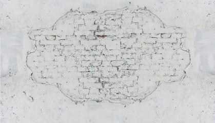Fototapeta premium sprinkle plaster on the wall is a fragment of a brick wall