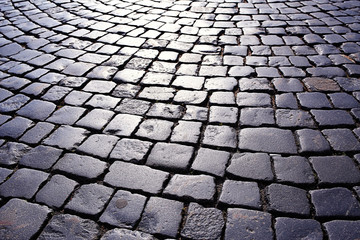 texture of stone pavement tiles cobblestones bricks background