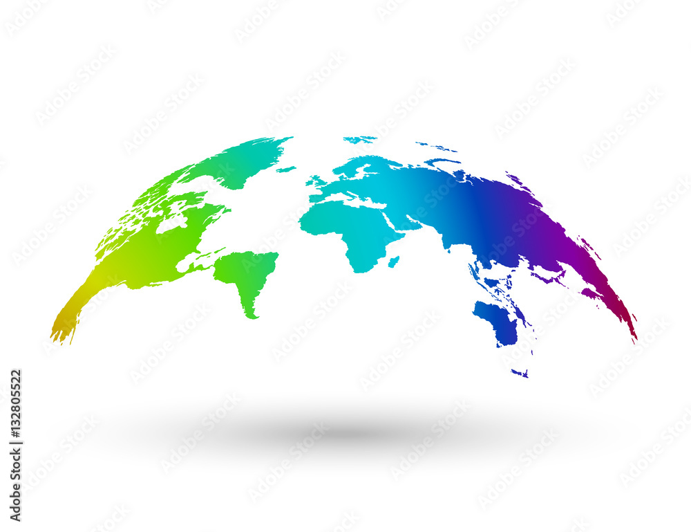 Canvas Prints world map with shadow. vector illustration