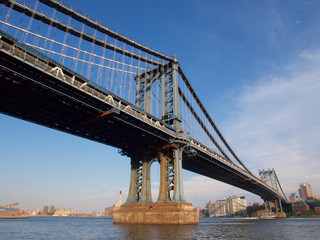 Fototapeta premium Manhattan bridge cross river,New York