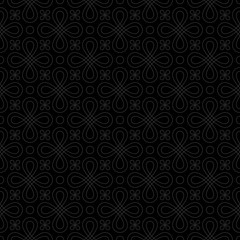 Neutral Seamless Linear Flourish Pattern.