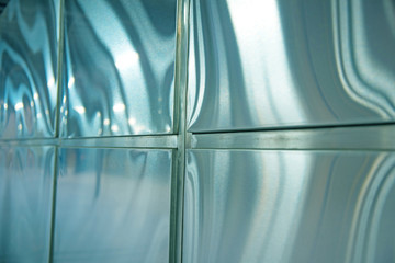 abstract pattern on metal plates of stainless steel