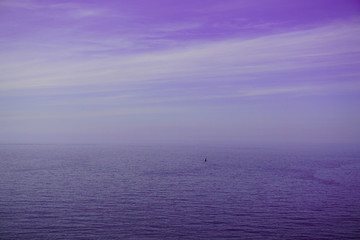 Purple sea and sky
