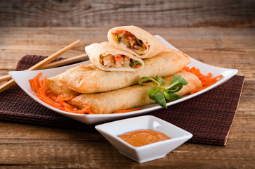 Vegetable spring rolls. 