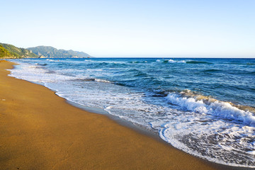 Beautiful foam and froth in the sea of mediterranean greece
