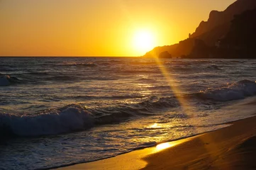 Poster Zonsondergang aan zee Beautiful sunset and sea