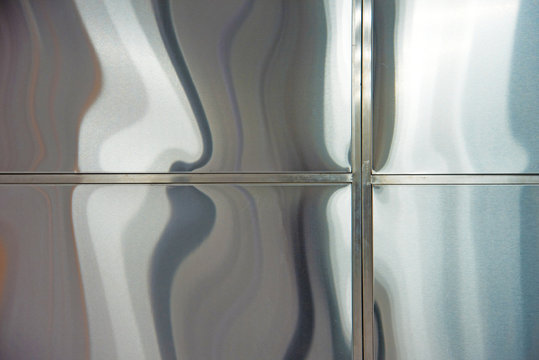 abstract pattern on metal plates of stainless steel