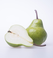 pears or one and a half pears on background.
