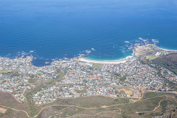 View of Camps Bay, Cape Town facing the Atlantic Ocean