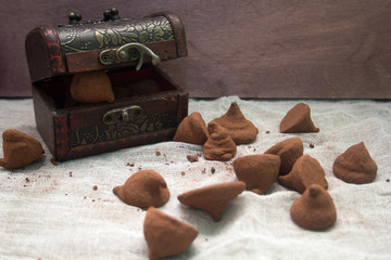 Homemade chocolates truffles