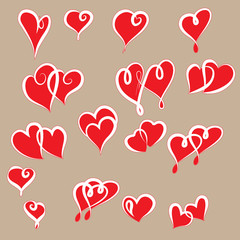 Set of valentine hearts for your design