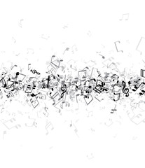 Obraz premium White musical background with notes.