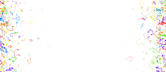 White musical banner with notes.