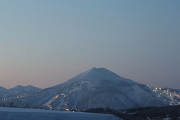 ニセコアンヌプリ　スキー場夜景