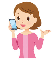 電話をかける女性　主婦