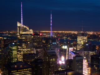 Manhattan skyscrapers night scape