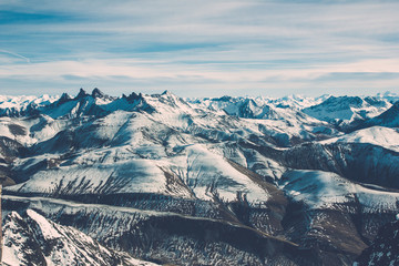 Fototapeta premium Alps in France. Winter and snow landscape.