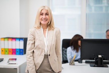 Obraz na płótnie Canvas Smiling businesswoman in her office
