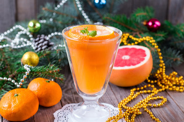 Fresh orange juice for winter and Christmas