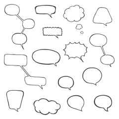 Obraz premium Hand drawn speech bubbles.