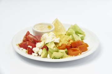 couscous with vegetables and feta