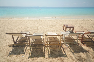 Fototapeta na wymiar chairs at Koh Mai Thon (Honeymoon Island) ,Phuket,Thailand 