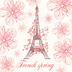 french spring vector background