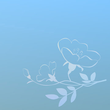 Hellblauer Hintergrund mit Blume