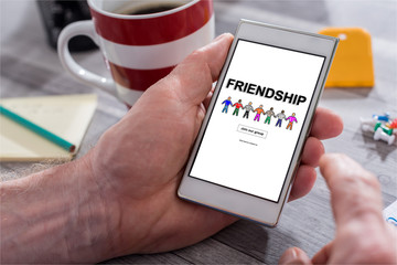 Friendship concept on a smartphone