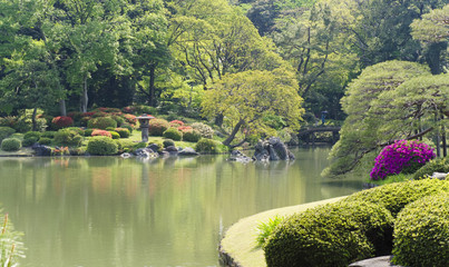 Obraz premium Japanischer Garten, (Tokio, Rikugi-en Garden)