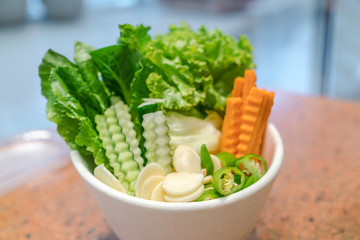 Set of fresh vegetables .