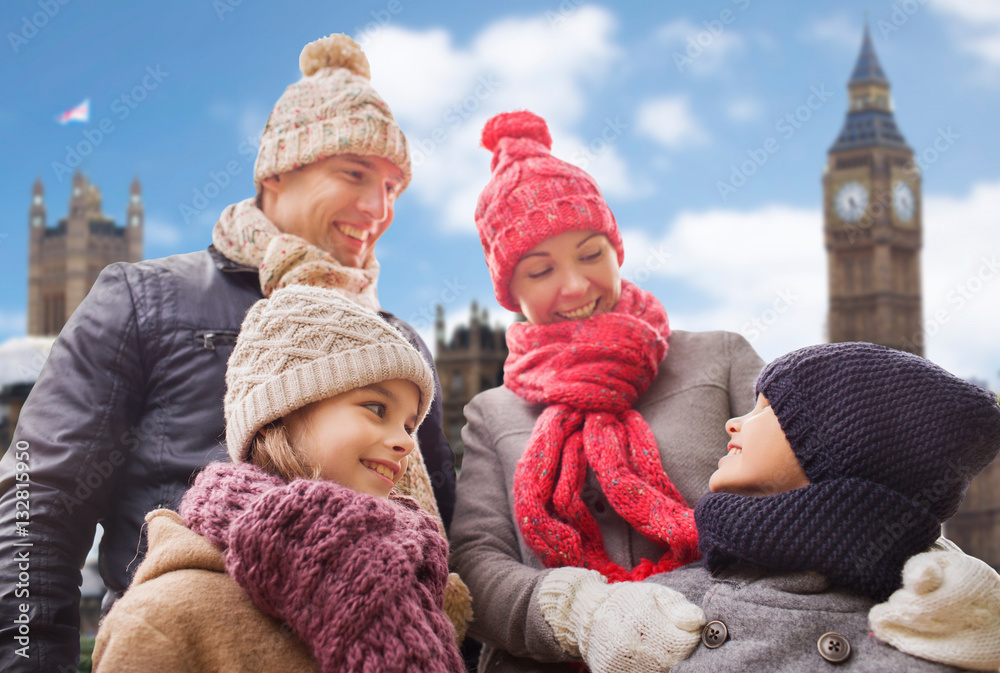 Canvas Prints happy family over london city background