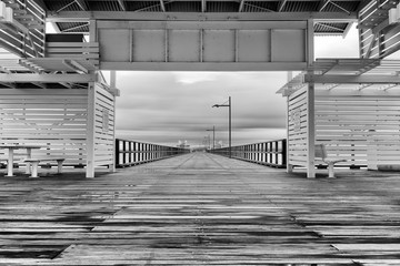 Woody Point Jetty. Black and White.