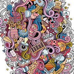 Cartoon cute doodles hand drawn Baby illustration