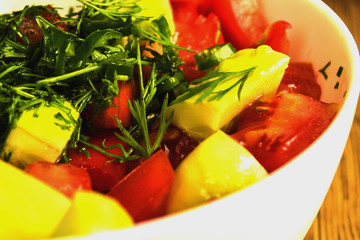 Salad with tomato and verdure