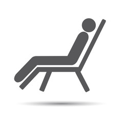 Flat icon Beach chair. People in the beach chair