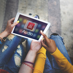 Digital Music Streaming Multimedia Entertainment Online Concept