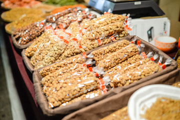 nuts on a oriental bazaar in Oman