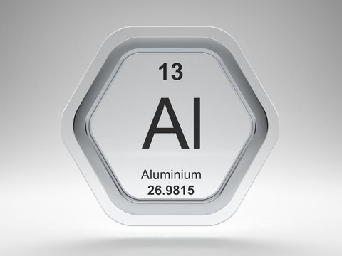 Aluminium symbol on modern glass and steel icon