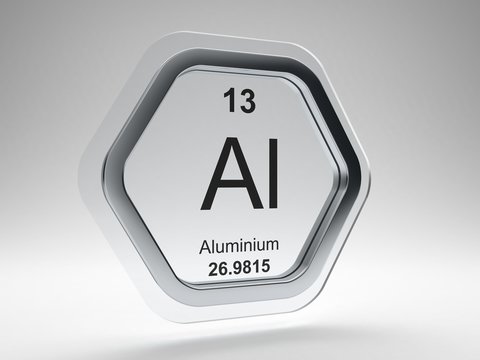 Aluminium symbol on modern glass and steel icon