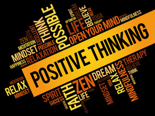 Positive thinking word cloud collage, concept background © dizain