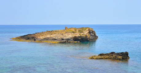 Rocks on the coast of Cretan Sea.