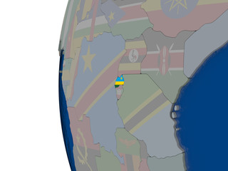 Rwanda with national flag