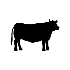 Black angus beef bull standing vector silhouette - 132818592