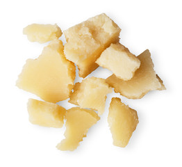 parmesan cheese isolated on white background