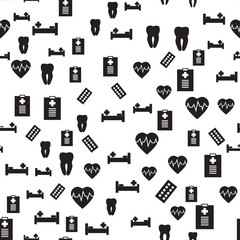 Seamless medical pattern, background, vector illustration